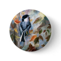 Chickadee In the Fall Button