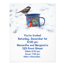 Chickadee in the Snow Custom Announcements