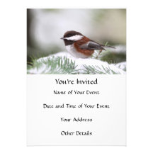 Chickadee in the Snow Personalized Invites