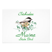 Chickadee Maine State Bird Personalized Invitation