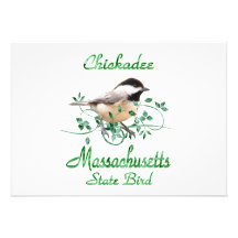 Chickadee Massachusetts State Bird Custom Invites