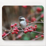 Chickadee on Branch with Red Berries Mousepads