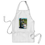 CHICKADEE ON PUMP PASTEL ART APRON