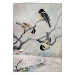 Chickadees in the Snow Card