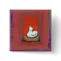 Chicken art hen laying eggs fun colourful painting