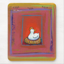 Chicken art hen laying eggs fun colourful painting