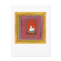 Chicken art hen laying eggs fun colourful painting