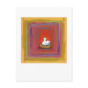 Chicken art hen laying eggs fun colourful painting postcards