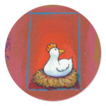 Chicken art hen laying eggs fun colourful painting stickers