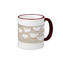 Chicken Art with scratch prints mug