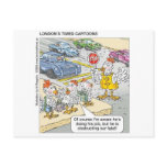 Chicken Barriers Funny Cartoon Gifts & Tees postcards