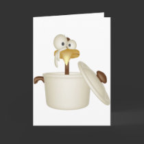 Chicken In Soup Greeting Card