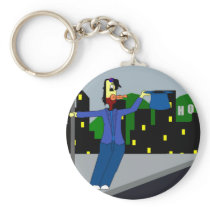 Chicken In The Rain - Bock Keyring! Key Chain