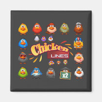 Chicken Lines Square Magnet magnets