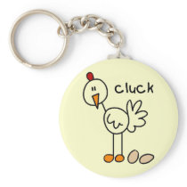 Chicken Says Cluck Tshirts and Gifts Keychains