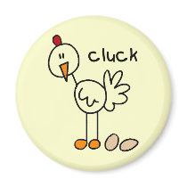 Chicken Says Cluck Tshirts and Gifts Fridge Magnet