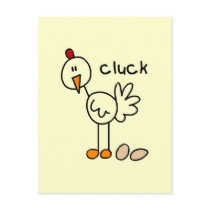 Chicken Says Cluck Tshirts and Gifts Postcards