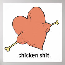 chicken shit heart print