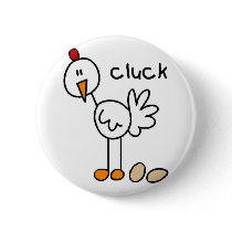 Chicken Stick Figure Button