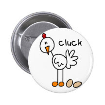 Chicken Stick Figure Button