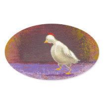 Chicken walking thinking fun unique colourful art