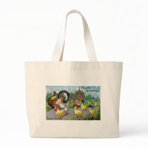Chickens and Pink Church Vintage Easter Bags
