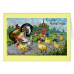 Chickens and Pink Church Vintage Easter Cards