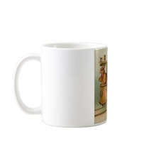 Chickens on Trolley Car Vintage Easter Mug