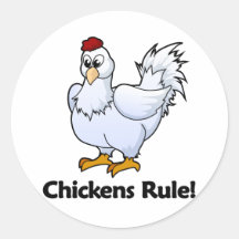 Chickens Rule! Round Stickers