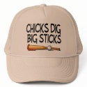 Chicks Dig Big Sticks (Baseball) hats