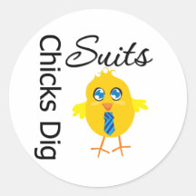 Chicks Dig Suits Sticker