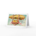 Chicks Fly in a Airship Easter Card