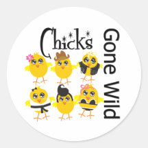 Chicks Gone Wild Round Sticker
