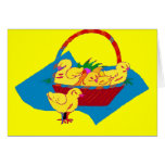 CHICKS IN A BASKET GREETING CARDS