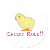 Chicks Rule Side Transparent Sticker