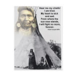 Chief Joseph hear me postcards