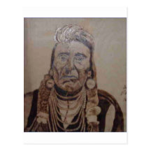 Chief Joseph wood burning Postcards
