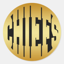 CHIEFS - GOLD ROUND STICKERS