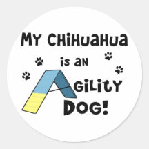 Chihuahua Agility Dog Round Sticker