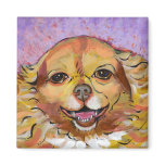 Chihuahua art - Adorable fun smiling happy girl magnets
