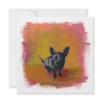 Chihuahua art cute black dog original painting
