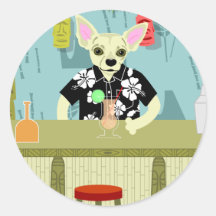 Chihuahua Bamboo Tiki Bar Sticker