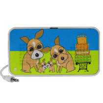 Chihuahua Birthday Cake Doodle Travel Speaker