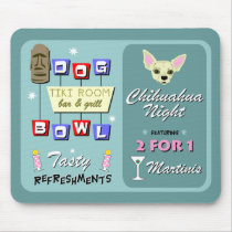 Chihuahua Bowling Tiki Night Mouse Pad