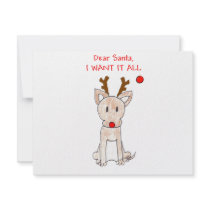 Chihuahua Dear Santa Custom Invites