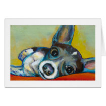 Chihuahua dog art - adorable fun portrait painting