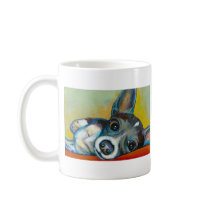 Chihuahua dog art - adorable fun portrait painting mug