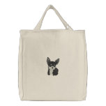 Chihuahua Dog Art Embroidery Tote Bag embroidered bags
