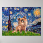 Chihuahua (LgHair 1) - Starry Night Poster