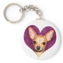 Chihuahua Portrait Keychain
